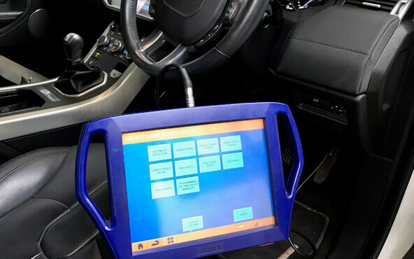 Diagnotics tools installed on a Range Rover