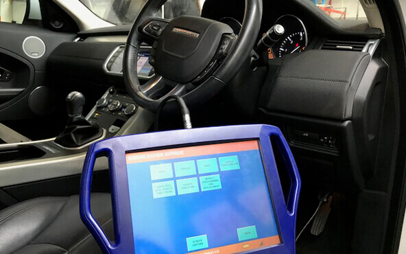 Diagnotics tools installed on a Range Rover